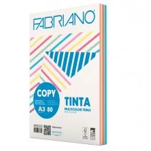 Carta Fabriano Colore A3 80gr 250fg mix 5 colori tenui FABRIANO