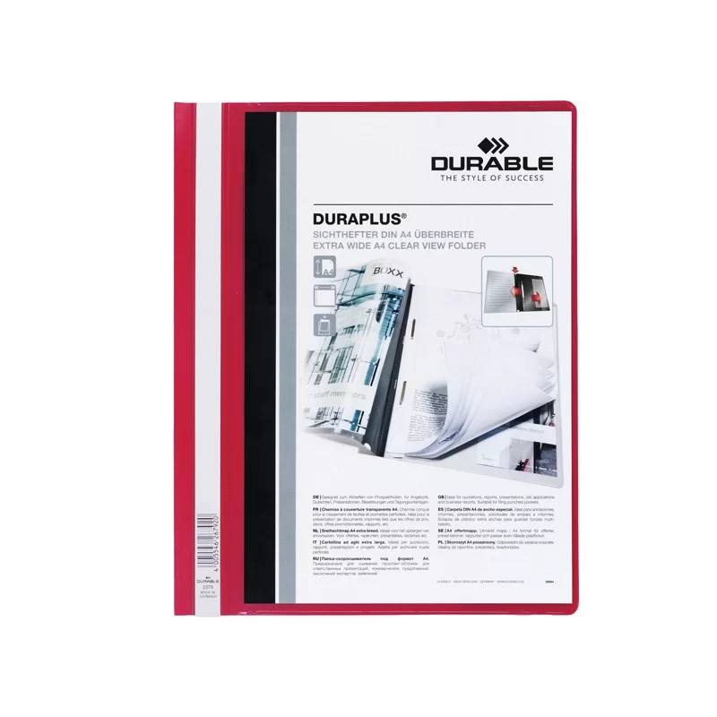 CARTELLINA A4 AD AGHI PERSONALIZZABILE ROSSO DURAPLUS 2579 (Conf.25)