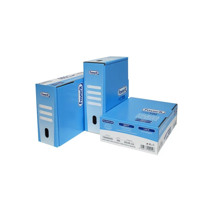 SCATOLA 500 BUSTE FORATE 22X30 SUPERIOR LISCIO PPL FAVORIT