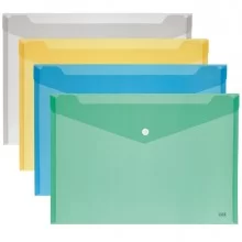 BUSTA CON BOTTONE 33,5x23,5cm - ORIZZ. COLORI ASSORTITI LEBEZ (Conf.12)