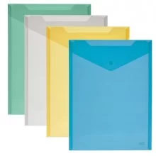 BUSTA CON BOTTONE 18x25cm - VERT. COLORI ASSORTITI LEBEZ (Conf.12)