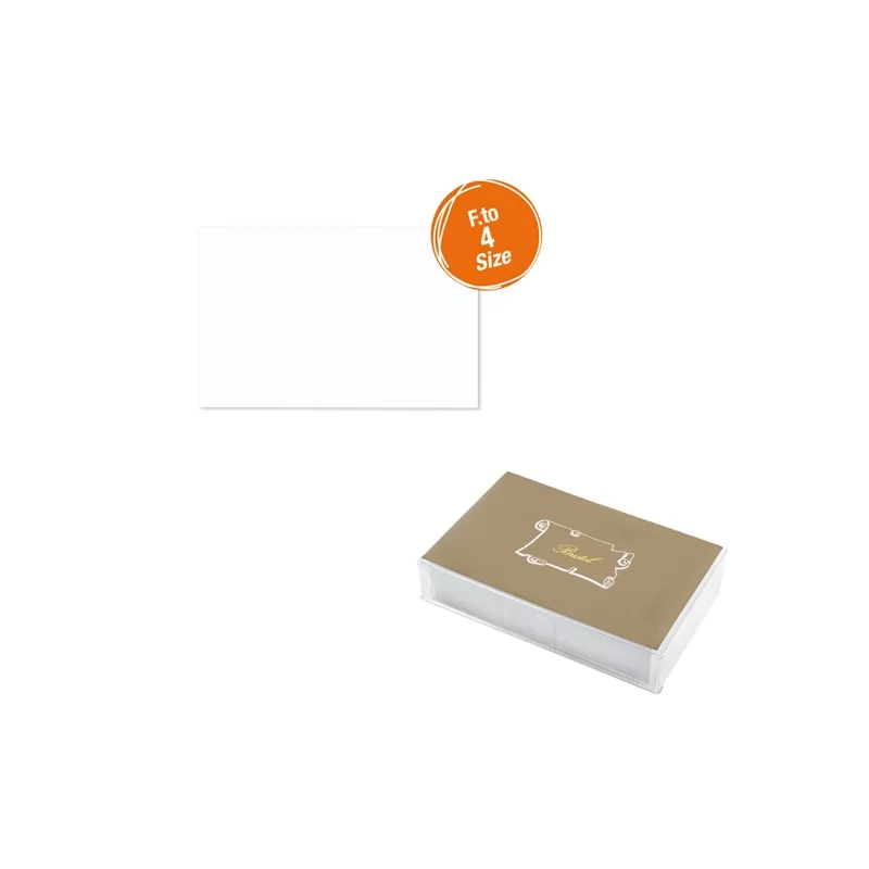 SCATOLA 100biglietti BIANCHI 240gr f.to 4 69x106mm BRISTOL SADOCH