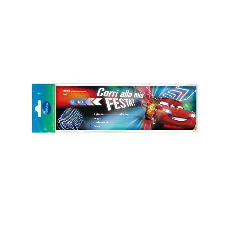 BLOCCHETTO 10 INVITI ALLA FESTA CARS 2 DISNEY Rex Sadoch (Conf.10)