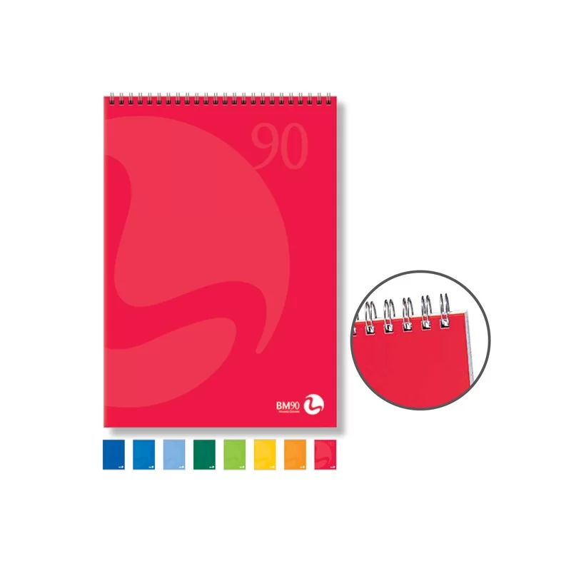 BLOCCO NOTES SPIRALATO lato corto 150x210mm 90gr 50fg 5mm COLOR BM (Conf.5)