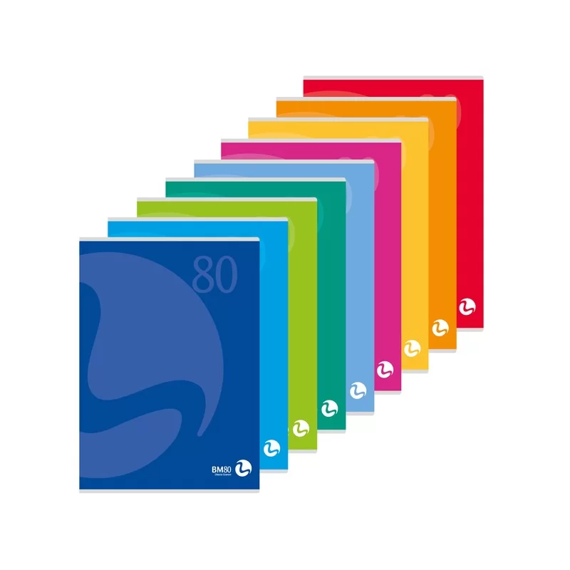 MAXIQUADERNO A4 80gr 80fg+1 1 rigo c/margine copertina 250gr COLOR 80 BM (Conf.12)