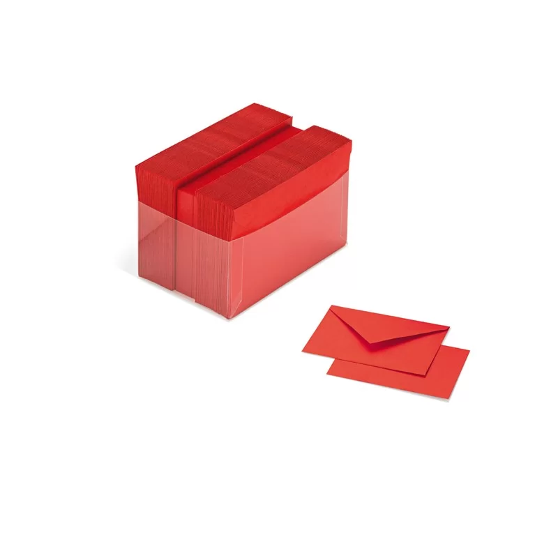 SCATOLA 100 CARTONCINI 200gr + 100 BUSTE 90gr ROSSO FORMATO 9 FAVINI