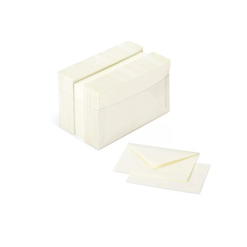 SCATOLA 100 CARTONCINI 200gr + 100 BUSTE 90gr AVORIO FORMATO 9 FAVINI