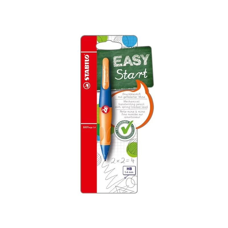 PORTAMINE STABILO EASYergo 1,4mm + 3 mine PER DESTROMANI ultramarine/orange