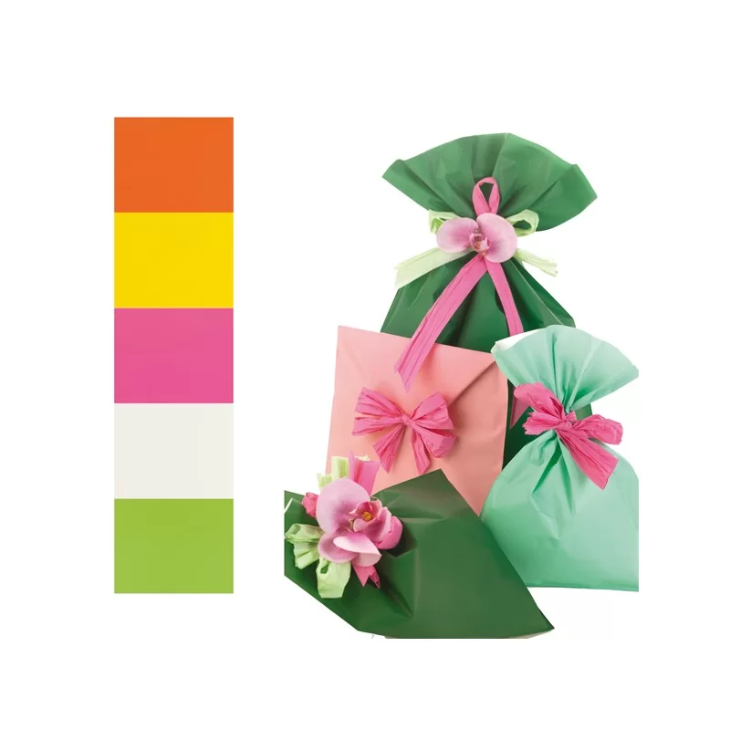 50 BUSTE REGALO IN PPL PERLA MAT 40x65cm assortimento 5 colori