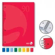 QUADERNO A5 16,3x21cm SPIRALATO 90gr 60fg 4fori microperf. 5mm COLORS BM (Conf.5)