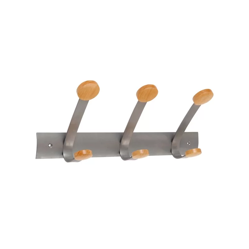 APPENDIABITI da MURO 3POSTI 45cm METALLO/LEGNO Alba