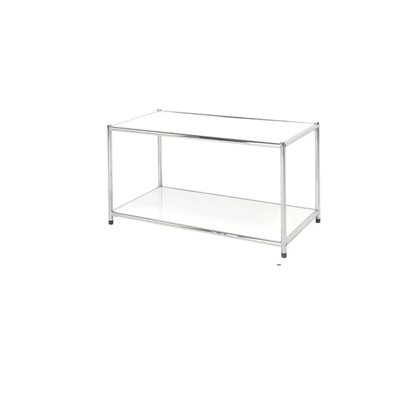 LIBRERIA 2 RIPIANI ACCIAIO/BIANCO 80x40cm - H40,5cm Easy System