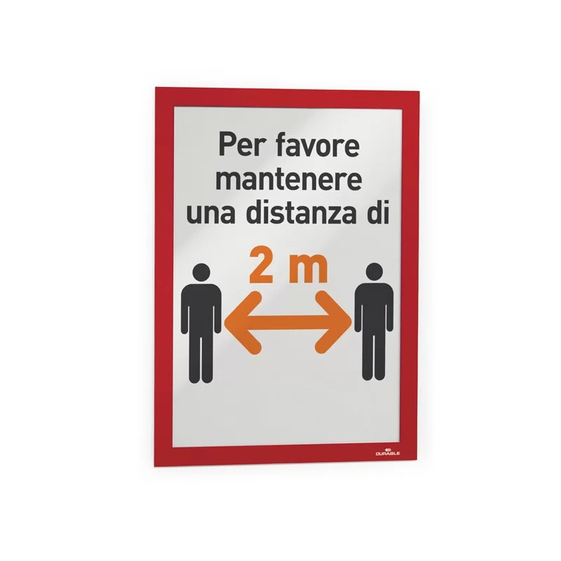 Cornice espositiva adesiva Duraframe® A4 21x29,7cm rosso DURABLE (Conf.2)