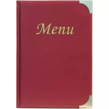 PORTA MENU' A5-23,7x17cm BORDEAUX in PVC BASIC con 4+2 BUSTE FISSE