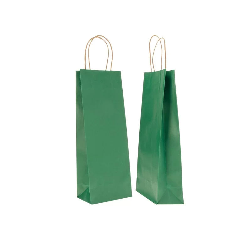 20 SHOPPERS CARTA BIOKRAFT 14X9X38CM PORTABOTTIGLIE VERDE