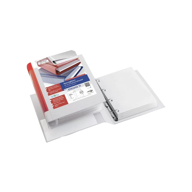 Raccoglitore STELVIO TI 80 A4 4Q 22x30cm bianco personalizzabile SEI ROTA