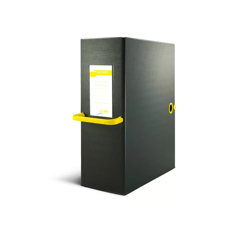 Scatola archivio Big Next 200 nero/giallo 25x35cm dorso 20cm