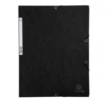 CARTELLA CON ELASTICO 24x32CM NERO CARTONCINO LUSTRE' 425gr (Conf.25)