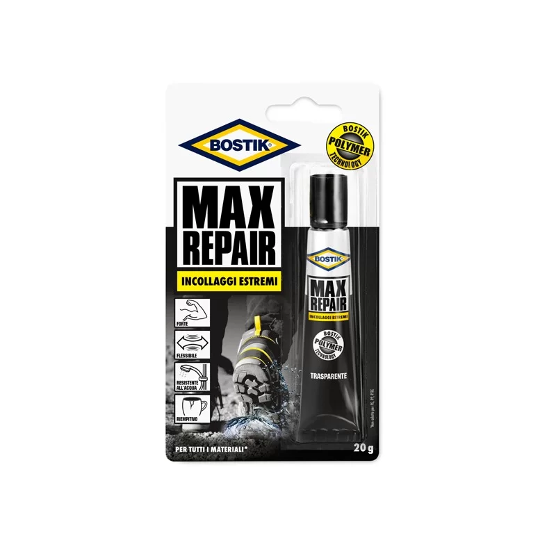 ADESIVO UNIVERSALE 20GR BOSTIK MAX REPAIR TRASPARENTE