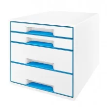 CASSETTIERA 4 CASSETTI BIANCO/blu Leitz Cube FUORI CATALOGO