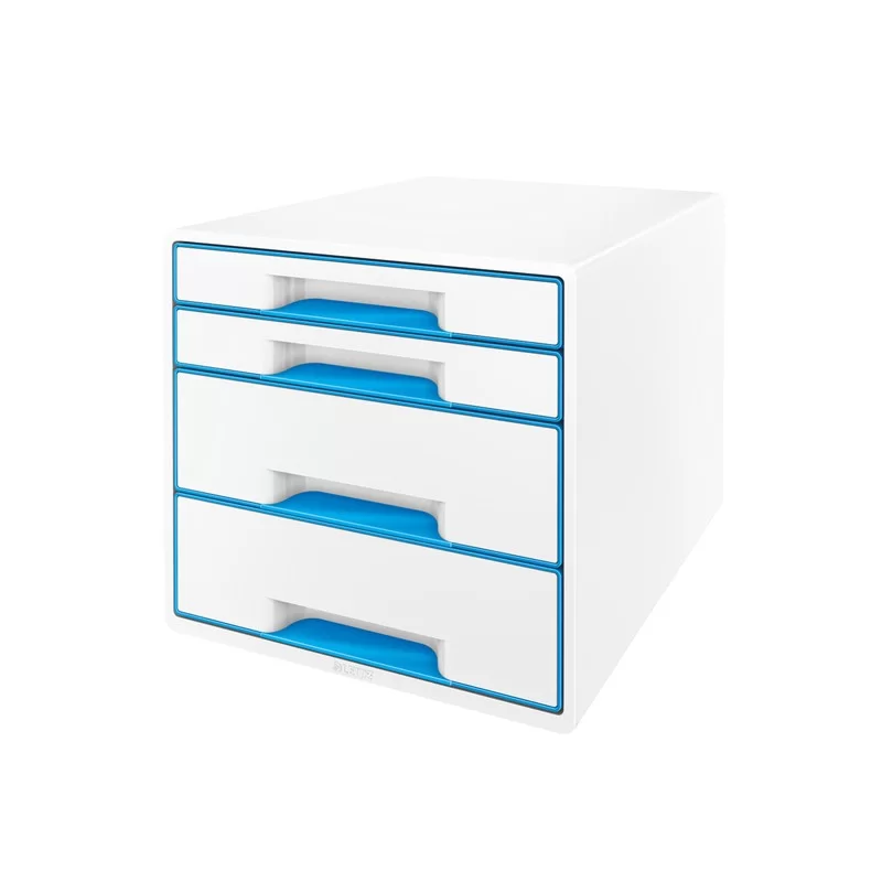 CASSETTIERA 4 CASSETTI BIANCO/blu Leitz Cube FUORI CATALOGO