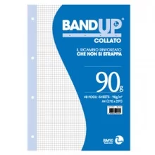 BLOCCO COLLATO FORATI RINFORZATI BANDUP A4 90gr 40fg 4mm BM (Conf.10)