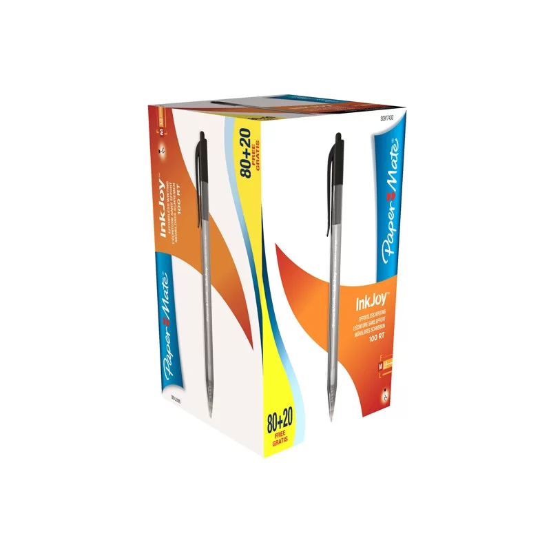 Special pack 80+20 penna sfera scatto INKJOY Stick 100RT 1,0mm nero PAPERMATE