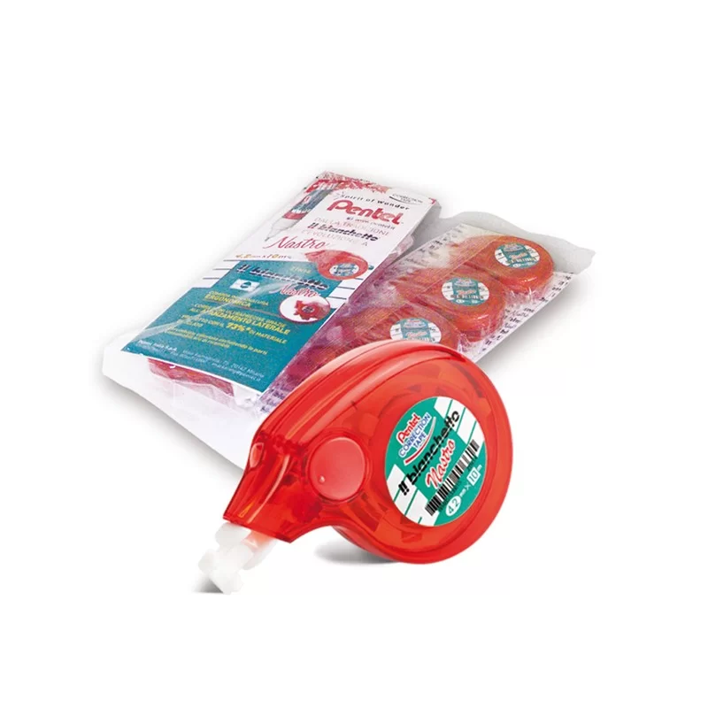 ASTUCCIO 4 CORRETTORI A NASTRO il bianchetto 10mt x 4.2mm PENTEL