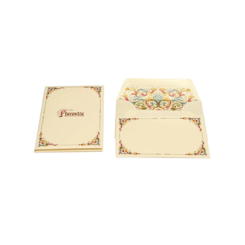 TASCHETTA 10 BIGLIETTI SEMPLICE 100x150mm CON BUSTA Linea FLORENTIA KARTOS (Conf.10)