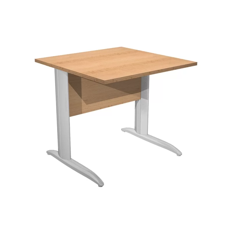 SCRIVANIA LINEARE 80X80cm FAGGIO - fianchi vernic. effetto cromato EASY