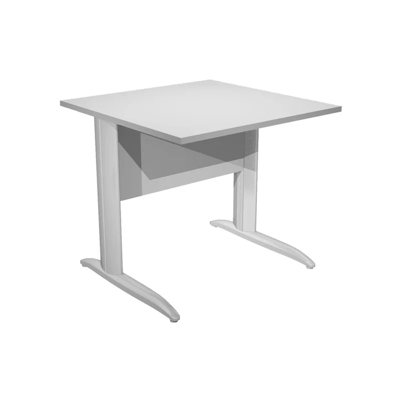 SCRIVANIA LINEARE 80X80cm GRIGIO - fianchi vernic. effetto cromato EASY