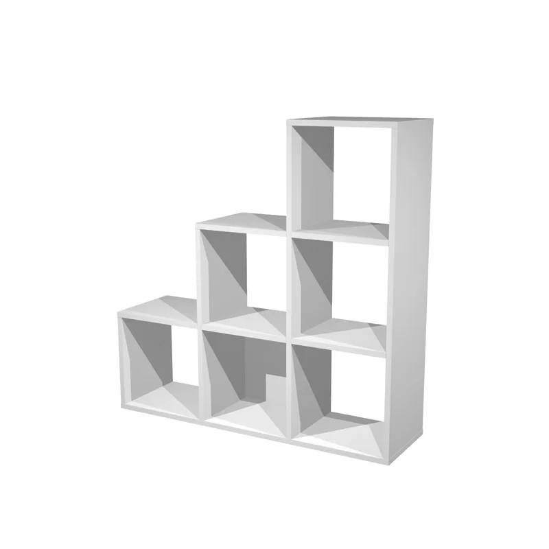 LIBRERIA 6 CASELLE a SCALARE 104x29,2cm-H103,9cm GRIGIO ALLUMINIO - RAINBOW