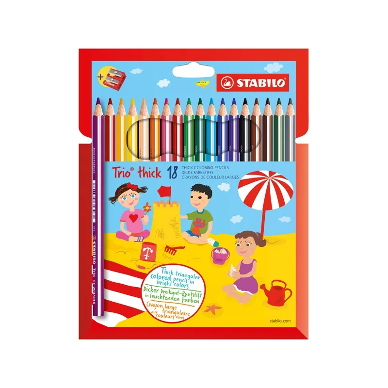 Astuccio 18 pastelli Trio Thick colori assortiti STABILO