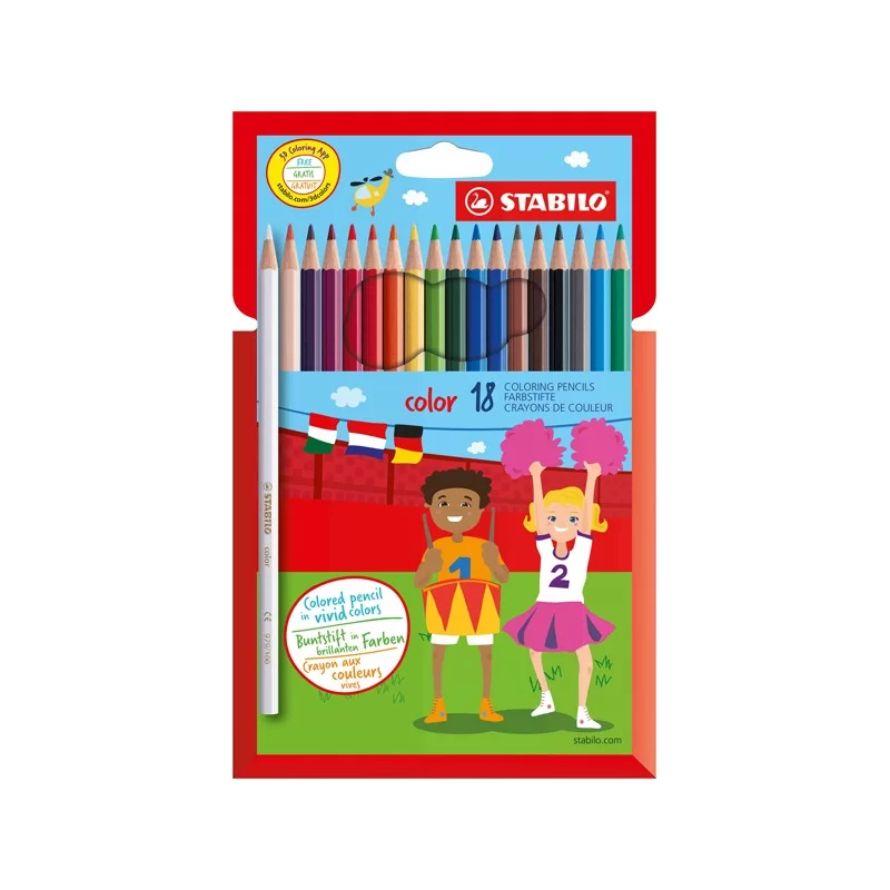Astuccio 18 pastelli colorati STABILO COLOR