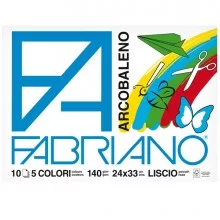ALBUM ARCOBALENO (24X33CM) FG 10 140GR 5 COLORI FABRIANO (Conf.10)