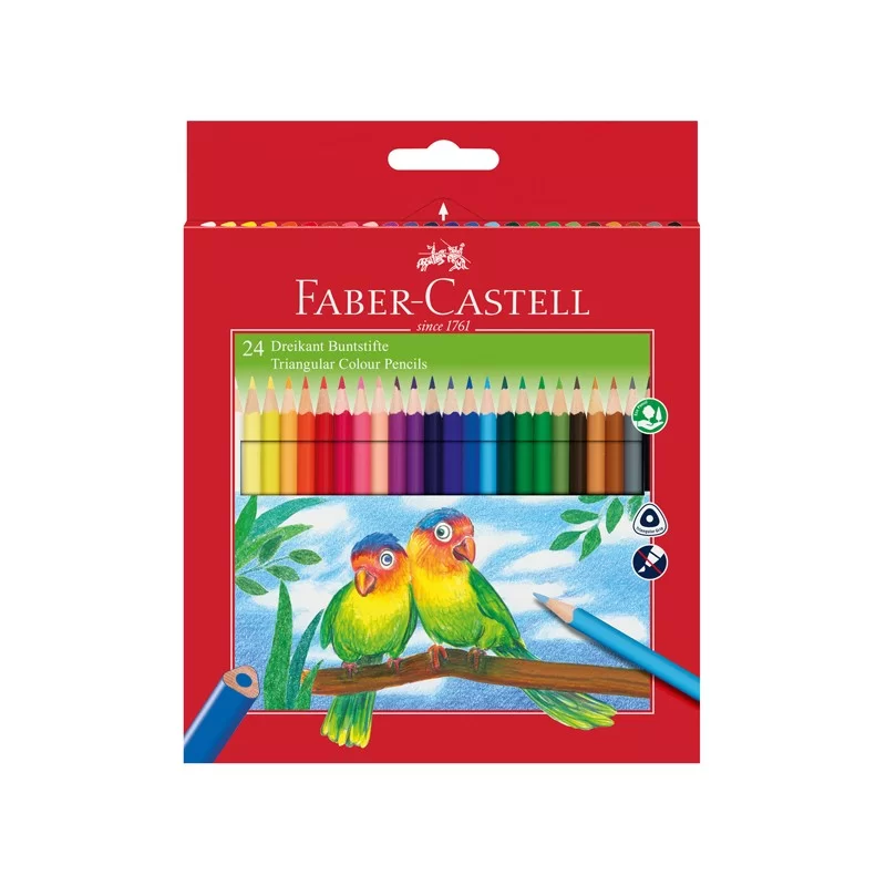 ASTUCCIO 24 PASTELLI COLORATI TRIANGOLARI ECO FABER CASTELL