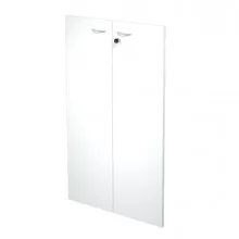 COPPIA ANTE in MELAMIN. x libreria alta L76cm BIANCO