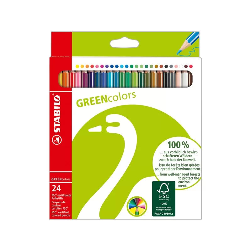 ASTUCCIO 24 PASTELLI GREEN COLOURS STABILO