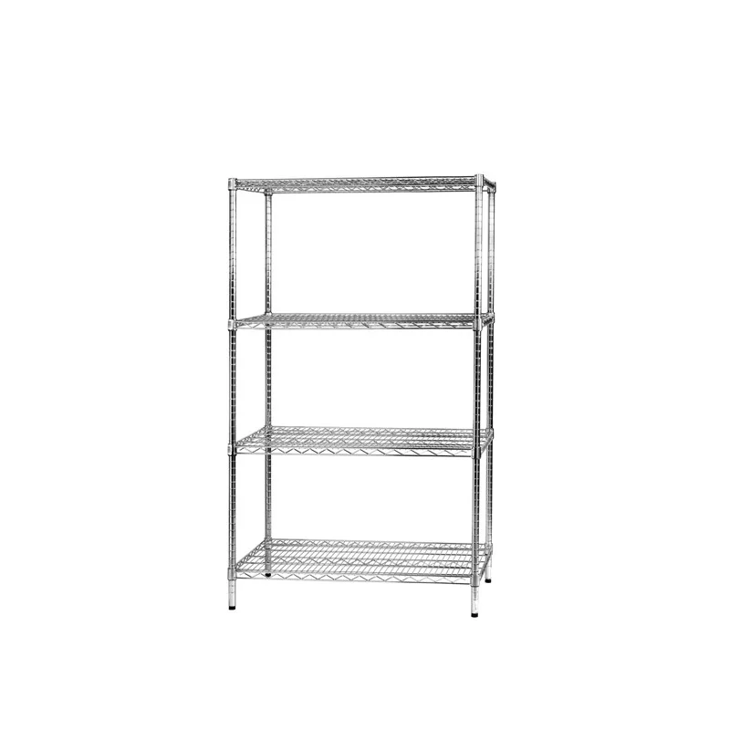 SCAFFALE 4 RIPIANI IN ACCIAIO CROMATO 60x90cm - H160cm ARCHIMEDE Kit ROBUSTO