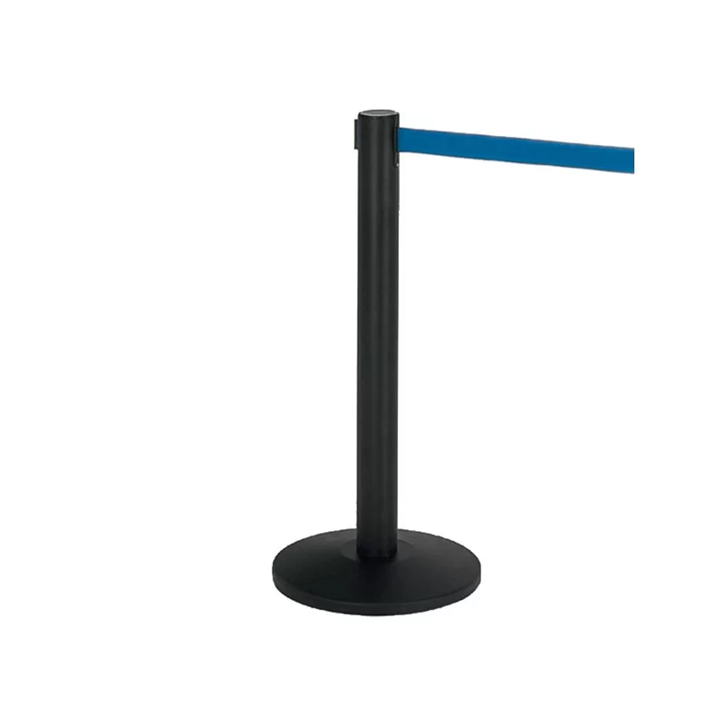 1 COLONNINA SEGNAPERCORSO NERA con nastro 200cm BLU ALFA (Conf.2)