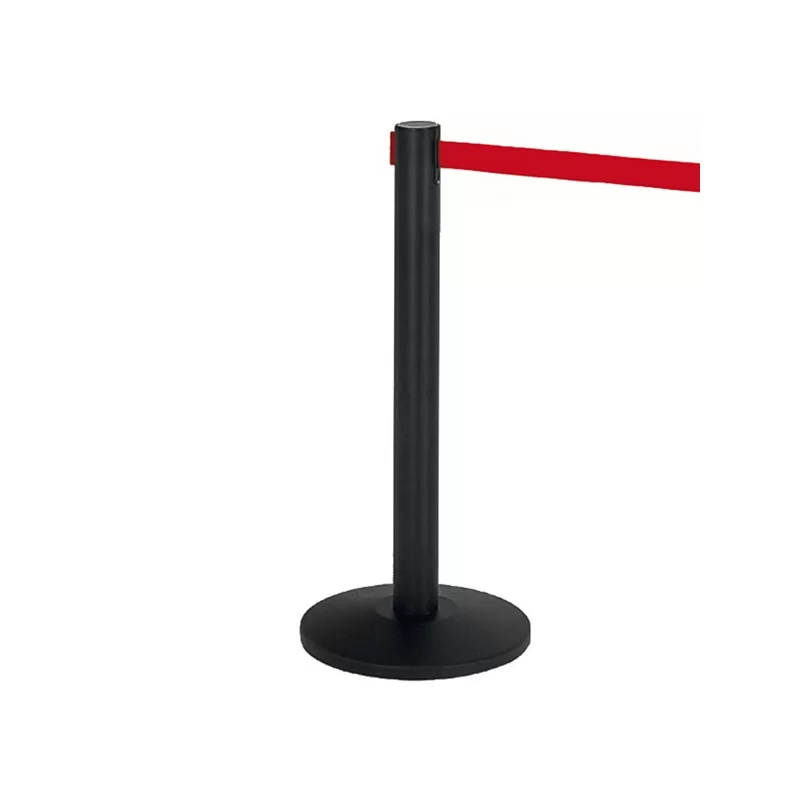 1 COLONNINA SEGNAPERCORSO NERA con nastro 200cm ROSSO ALFA (Conf.2)