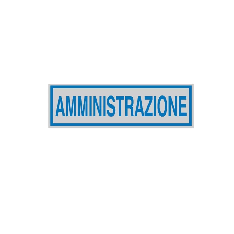 TARGHETTA ADESIVA 165x50mm AMMINISTRAZIONE (Conf.10)