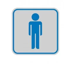 TARGHETTA ADESIVA 82x82mm con PITTOGRAMMA TOILETTE UOMO (Conf.10)