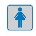 TARGHETTA ADESIVA 82x82mm con PITTOGRAMMA TOILETTE DONNA (Conf.10)