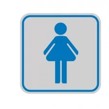 TARGHETTA ADESIVA 82x82mm con PITTOGRAMMA TOILETTE DONNA (Conf.10)