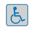 TARGHETTA ADESIVA 82x82mm con PITTOGRAMMA TOILETTE DISABILI (Conf.10)