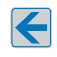 TARGHETTA ADESIVA 82x82mm con PITTOGRAMMA FRECCIA (Conf.10)