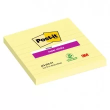 Blocco 70fg. Post-it® Super Sticky Giallo Canary™ 101x101mm a righe 675-SS3CY-EU (Conf.3)