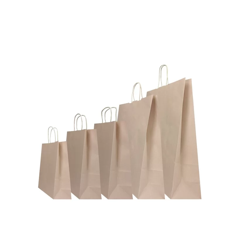 25 SHOPPERS CARTA BIOKRAFT 36X12X41CM TWISTED SABBIA FUORI CATALOGO