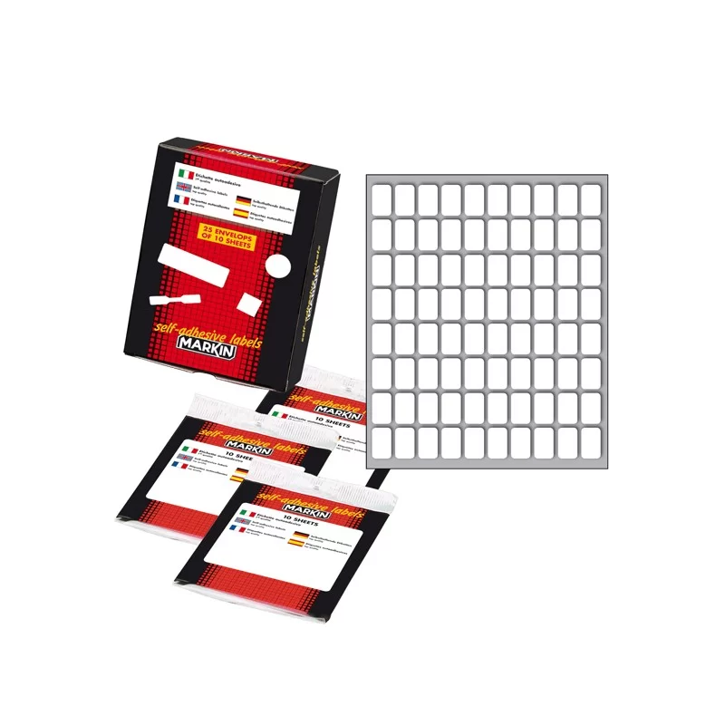 Etichetta adesiva bianca 16x10mm (10fogli x 80etichette) Markin (Conf.10)